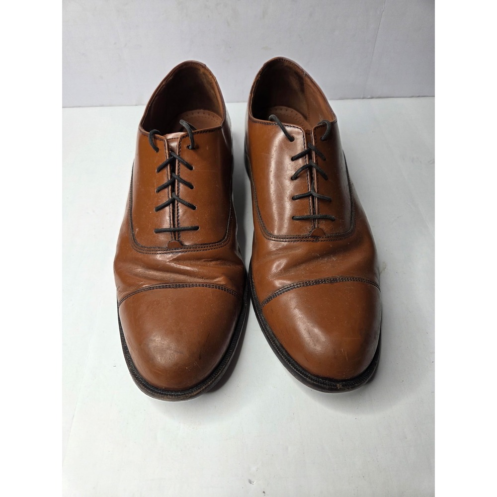 Bostonian Mens Tan Leather Cap Toe Oxford Dress Shoes 20072 Size 11.5M Brown